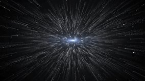 White Space wrap burst particle, zoom in and Dynamic animation of black background Hyperspace jump tunnel in space stars distant space traveling star fields flying extremely fast light speed journey - Powered by Shutterstock - Get 15% off with code: PIKWIZARD15