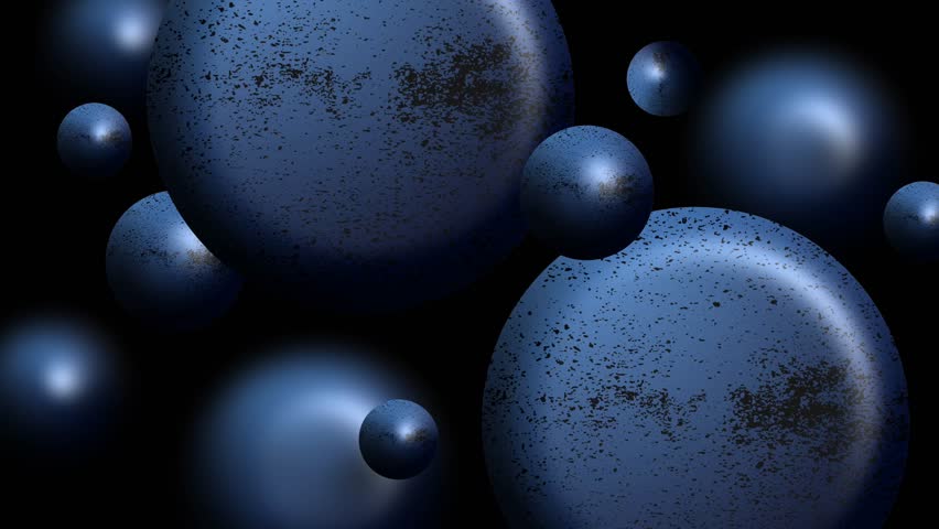 Large and small spheres arranged in cosmic abstract space