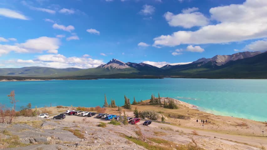 Panoramic View Of Abraham Lake Alberta Canada