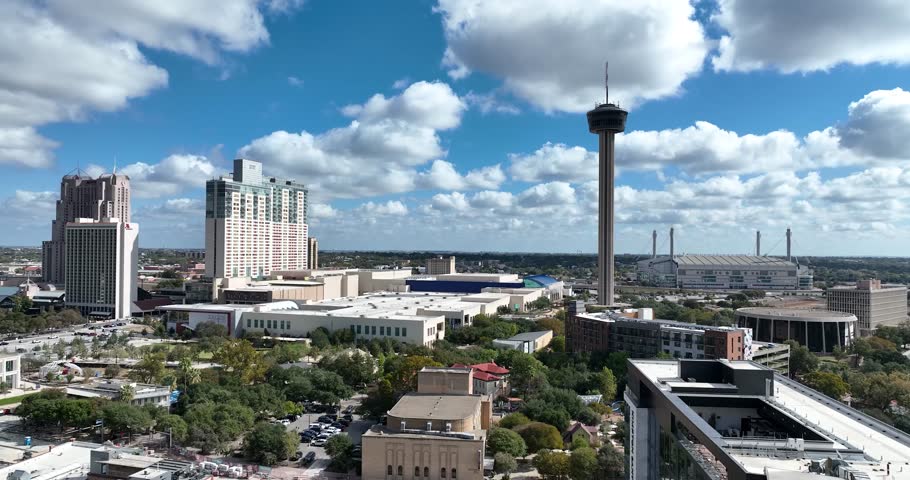 Aerial view of San Antonio, Texas towers