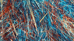 Stop motion Colorful foil tinsel background, Shimmer shiny blue and red tinsel shred festive, wedding, birthday party, Christmas decorations. - Powered by Shutterstock - Get 15% off with code: PIKWIZARD15