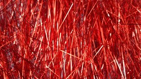 Stop motion Red foil tinsel background, Shimmer shiny blue tinsel shred festive, wedding, birthday party, Christmas decorations. - Powered by Shutterstock - Get 15% off with code: PIKWIZARD15