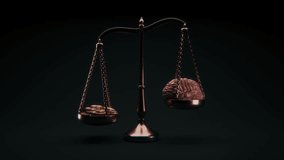 Coins And Brain Balancing On Vintage Scale — Money Versus Intelligence, 4K Loop - Powered by Shutterstock - Get 15% off with code: PIKWIZARD15