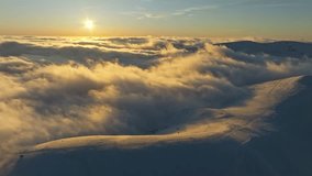 Broad sky sea, Vast dawn illuminated vapor, Expansive sky over glowing misty mountains, Colossal cloudscape dawn bathed with shimmering golden mist over distant snowy crests - Powered by Shutterstock - Get 15% off with code: PIKWIZARD15