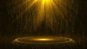 Awards stage background with falling particles and five-pointed star spots Golden particles gathering into a road, stage background design awards celebrations. stages, celebrations, awards, - Powered by Shutterstock - Get 15% off with code: PIKWIZARD15