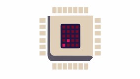Microchip icon. Electronics animation, alpha channel. Cartoon - Powered by Shutterstock - Get 15% off with code: PIKWIZARD15