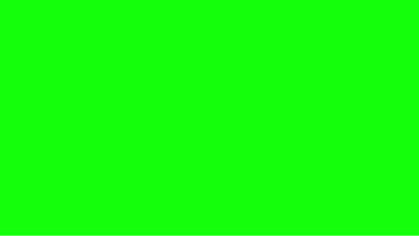 A vibrant, glossy red rectangular button shape with soft rounded edges is centered against a solid, bright chroma key green screen, ready for overlay.