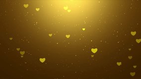 Animated Floating golden heart bokeh lights on warm glowing background, ideal for romantic wedding and Valentine visuals. - Powered by Shutterstock - Get 15% off with code: PIKWIZARD15