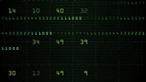 Digital Code Matrix Green Binary Numbers Dark Grid Background. A moody digital scene featuring glowing green binary digits on a dark grid, evoking data, code, and cybersecurity themes for tech - Powered by Shutterstock - Get 15% off with code: PIKWIZARD15
