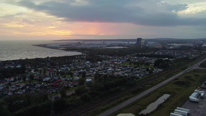 Sunset over Halmstad, Sweden with coastal view and calm atmosphere