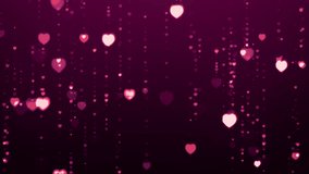 Purple glowing glitter hearts particles falling in soft shimmering motion on dark background. Romantic festive motion design for Valentines Day, wedding or love theme. 4K animation. - Powered by Shutterstock - Get 15% off with code: PIKWIZARD15