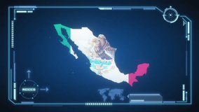 Futuristic Digital Mexico map HUD animation, global network cyber technology, government, Country Map, Politics, Travel, News, and Sports Events - Powered by Shutterstock - Get 15% off with code: PIKWIZARD15