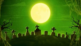 A spooky halloween graveyard scene with a zombie rising from the grave under a full moon on a scary night. - Powered by Shutterstock - Get 15% off with code: PIKWIZARD15