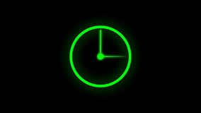 Glowing green clock animation with smooth rotating hands and soft neon light effect on a transparent background. Ideal for motion graphics, futuristic interfaces, and modern visual projects. - Powered by Shutterstock - Get 15% off with code: PIKWIZARD15