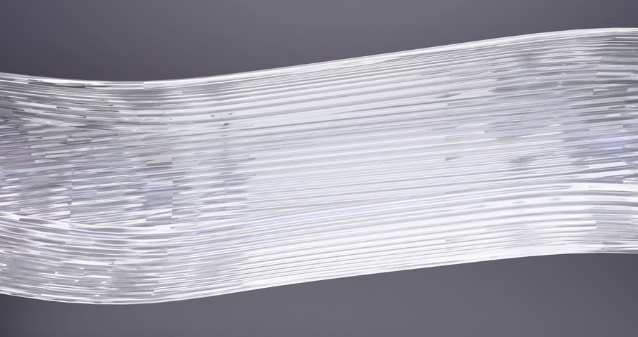 3D abstract animation of a transparent tubular vessel with blood cells flowing inside it: red blood cells, white blood cells, and platelets. Medical, educational, and scientific content.