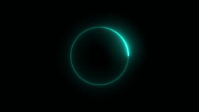 Glowing neon cyan circle border concept animation. Abstract glowing neon line cyan color circular lens symbol animated on black background. 4k video - Powered by Shutterstock - Get 15% off with code: PIKWIZARD15