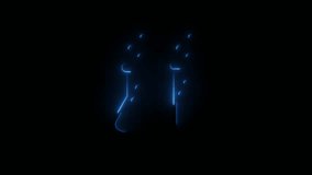 Glowing neon test tube and jar icon animation. Neon blue chemistry icon, science lab with beakers and Chemical test tube animated on black screen. 4k - Powered by Shutterstock - Get 15% off with code: PIKWIZARD15