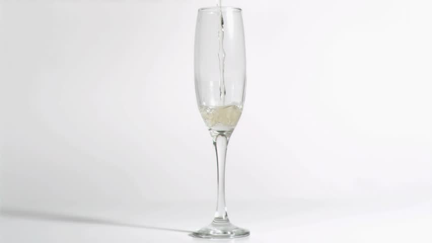 Tall champagne flute receiving pale pouring from above causing red hearts rising beside evoking joy. Glass, bubbles, flow, animation, romance, celebration, minimal - Powered by Shutterstock - Get 15% off with code: PIKWIZARD15