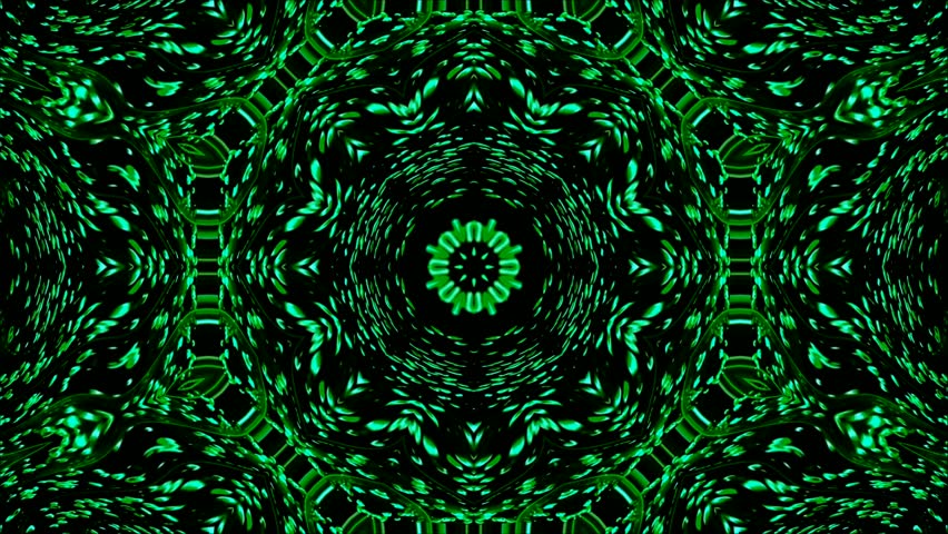 Green Energy Fractal Mandala Pattern Digital Neon Lights Kaleidoscope Animation Dark Background - Powered by Shutterstock - Get 15% off with code: PIKWIZARD15