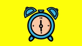 Moving Blue Alarm Clock Animation on Bright Yellow Background | Concept of Time, Deadline, Reminder - Powered by Shutterstock - Get 15% off with code: PIKWIZARD15