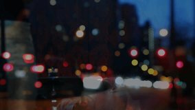 Window reflection resolving and revealing drummer striking kit with city bokeh overlaying for music. Percussionist, silhouette, urban, evening, interior, lowlight, mood - Powered by Shutterstock - Get 15% off with code: PIKWIZARD15