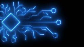 Neon glowing Digital technology concept. Circuit Lines Grow on Interactive Screen and Activates Artificial Intelligence human Brine concept. futuristic - Powered by Shutterstock - Get 15% off with code: PIKWIZARD15