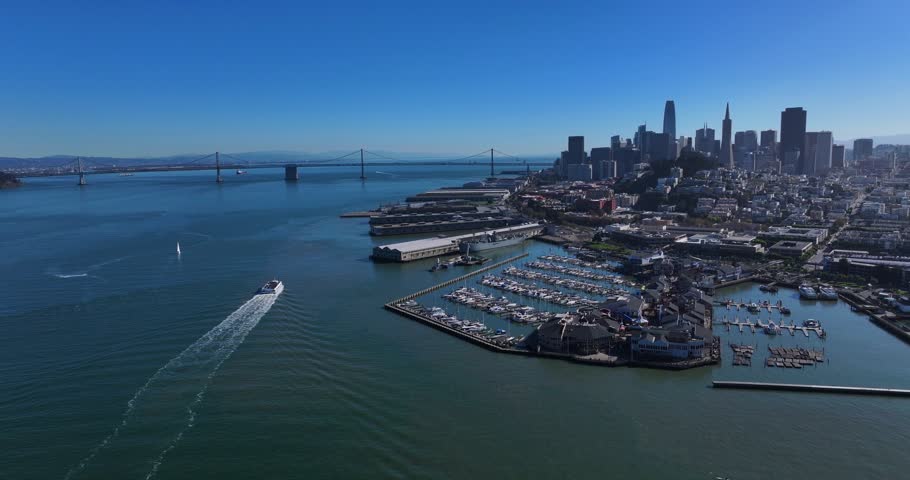 4k View Over San Francisco Bay, California