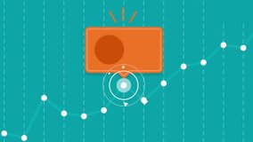 Modern 2D animation showing user profile card with connected data points and analytics graph representing statistics, growth tracking and digital identity - Powered by Shutterstock - Get 15% off with code: PIKWIZARD15