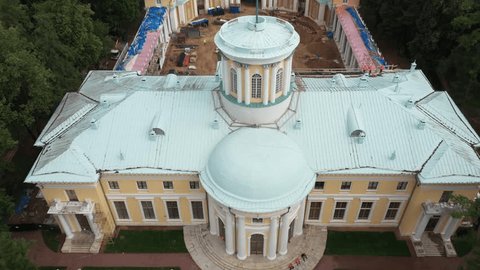 Aerial View Classical Palace Upper Roof