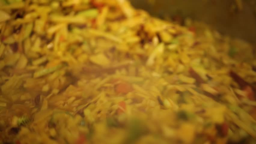 Closeup shot of cooking mixed vegetable.