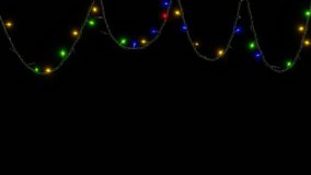 Horizontal abstract Christmas New Year fairy lights garland neon rgb LED bulb frame copyspace background loop animation Xmas greeting postcard banner template illumination festive decoration celebrate - Powered by Shutterstock - Get 15% off with code: PIKWIZARD15