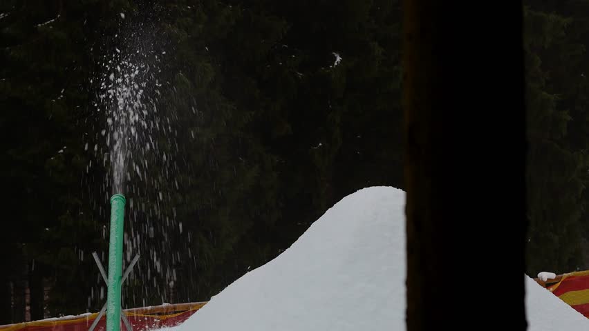 ski resorts are covered with artificial snow 4k 25fps video