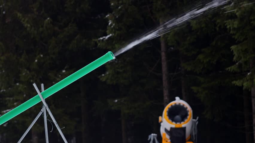 ski resorts are covered with artificial snow 4k 25fps video