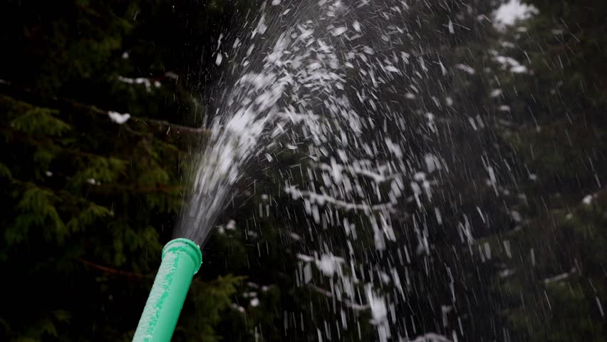 ski resorts are covered with artificial snow 4k 25fps video