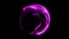 Vivid pink glowing plasma sphere with flowing neon waveforms and smooth luminous ribbons on deep black background. Futuristic sci fi energy orb with elegant fluid motion and shimmering looped - Powered by Shutterstock - Get 15% off with code: PIKWIZARD15