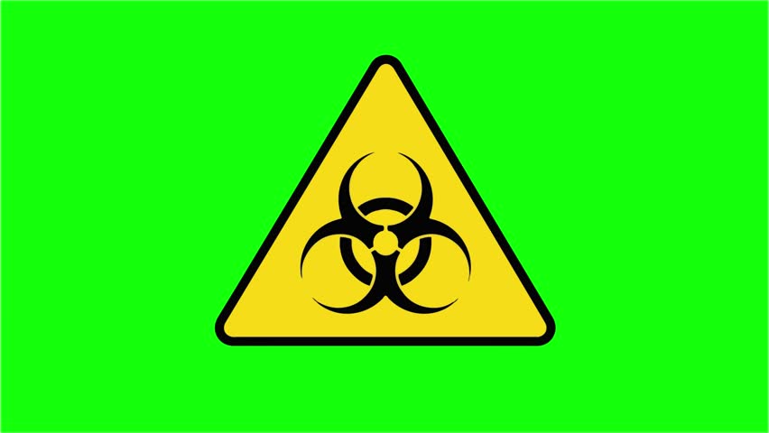4K Biohazard Warning Sign Animation on Green Screen , Biological Hazard Symbol, Chroma Key Safety Alert Motion Graphic for Chemical Risk, Contamination, Virus Danger, and Hazard Overlay Projects - Powered by Shutterstock - Get 15% off with code: PIKWIZARD15