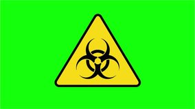 4K Biohazard Warning Sign Animation on Green Screen , Biological Hazard Symbol, Chroma Key Safety Alert Motion Graphic for Chemical Risk, Contamination, Virus Danger, and Hazard Overlay Projects - Powered by Shutterstock - Get 15% off with code: PIKWIZARD15