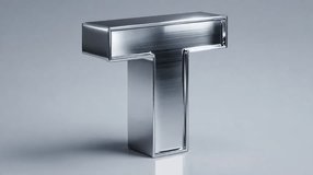 3D Metallic Letter T Animation — Rotating Alphabet Video Clip - Powered by Shutterstock - Get 15% off with code: PIKWIZARD15