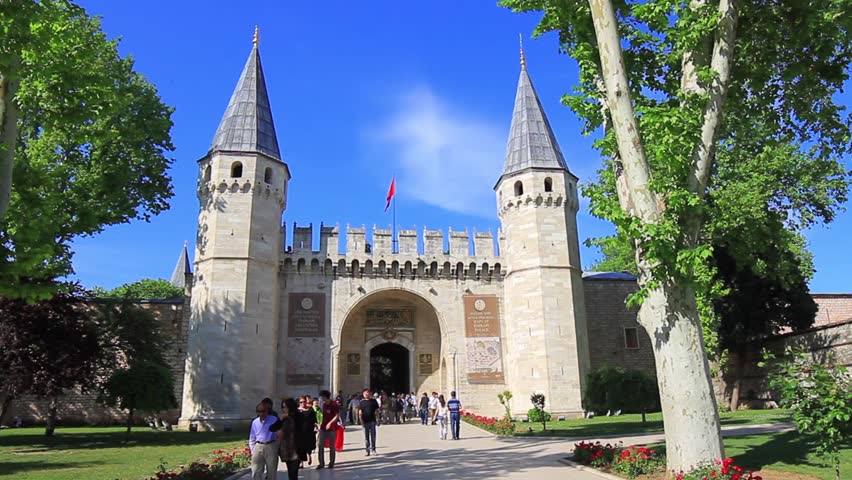 ISTANBUL - MAY 16: Gate of the Topkapi Palace on May 16, 2013 in Istanbul,