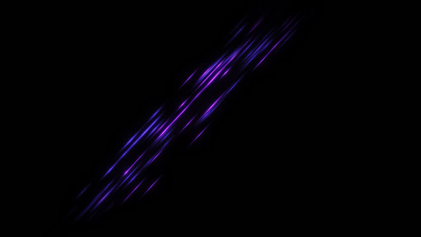 Abstract Purple and Blue Slanted Light Trails. Fast Diagonal Motion Graphics Element for Corporate Backgrounds and Gaming Intros on Alpha Channel.