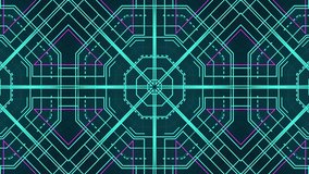 Neon cyan turquoise geometric grid structure forming futuristic digital blueprint interface motion. seamless looping 4k video background - Powered by Shutterstock - Get 15% off with code: PIKWIZARD15