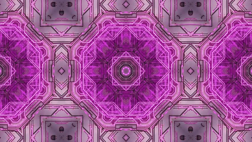 Magenta neon digital kaleidoscope HUD circuit pattern with geometric technology rings and symmetrical cyber motion. seamless looping 4k video background - Powered by Shutterstock - Get 15% off with code: PIKWIZARD15