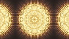 Golden neon kaleidoscope geometric mandala light burst pattern with abstract radiant star symmetry and dynamic glowing motion. seamless looping 4k video background - Powered by Shutterstock - Get 15% off with code: PIKWIZARD15