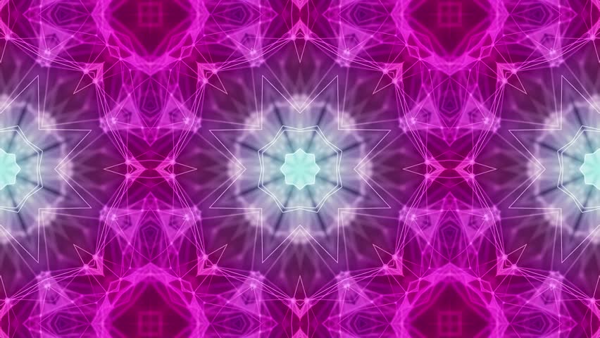 Neon pink and purple abstract mandala star kaleidoscope pattern with geometric symmetry and radiant luminous motion. seamless looping 4k video background - Powered by Shutterstock - Get 15% off with code: PIKWIZARD15