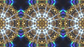 Golden sparkling mandala with bright white starburst light rays and symmetrical festive abstract motion seamless looping celebration background video 4k - Powered by Shutterstock - Get 15% off with code: PIKWIZARD15