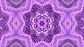 Purple neon geometric wireframe pattern forming symmetrical digital tunnel effect in futuristic abstract motion background. seamless looping 4k video background - Powered by Shutterstock - Get 15% off with code: PIKWIZARD15