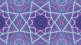Cyan pink neon geometric star mandala pattern forming symmetrical digital tunnel effect in futuristic abstract motion background. seamless looping 4k video background - Powered by Shutterstock - Get 15% off with code: PIKWIZARD15