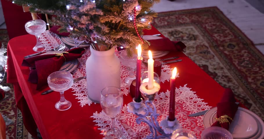 There are candles and various New Year