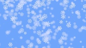 Winter, Christmas and New Year snowfall background. Falling snow animation. Snowfall motion backdrop. 4k resolution, blue background with bokeh. Cute snowflakes slowly swirling and falling - Powered by Shutterstock - Get 15% off with code: PIKWIZARD15
