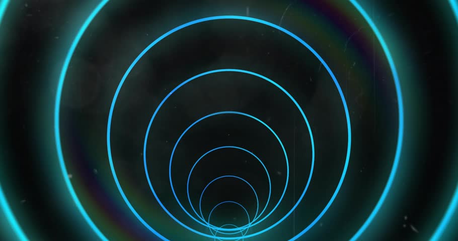 Initial red streaks on right side starting green bell rocking and rotating, signaling ringing pulse. Emerald, neon, abstract, kinetic, tunnel, vortex, glow